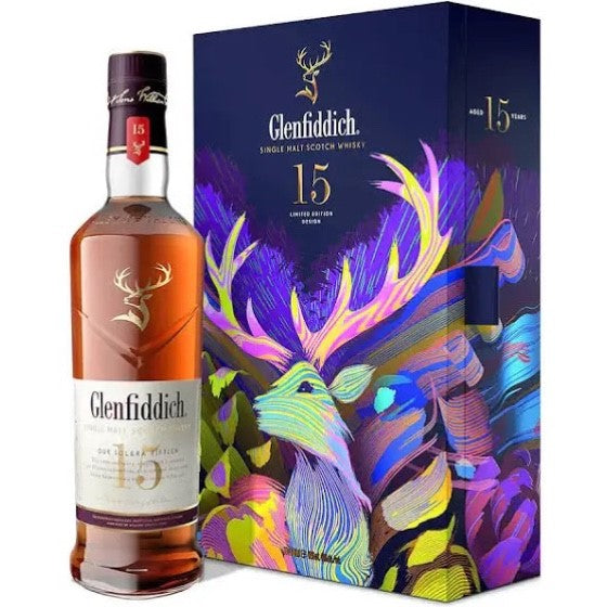 Glenfiddich 15 Year Old Limited Edition Design + Flask Single Malt Scotch Whisky (700ml)